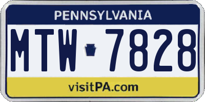 PA license plate MTW7828
