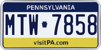 PA license plate MTW7858