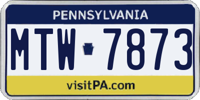 PA license plate MTW7873