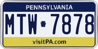 PA license plate MTW7878