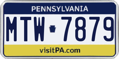 PA license plate MTW7879