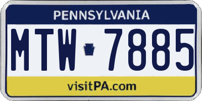 PA license plate MTW7885