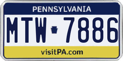 PA license plate MTW7886