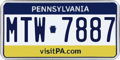 PA license plate MTW7887