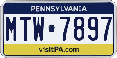 PA license plate MTW7897