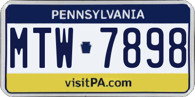 PA license plate MTW7898