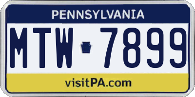 PA license plate MTW7899