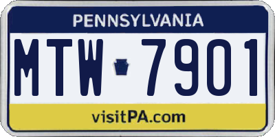 PA license plate MTW7901