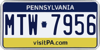 PA license plate MTW7956
