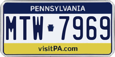 PA license plate MTW7969