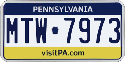 PA license plate MTW7973