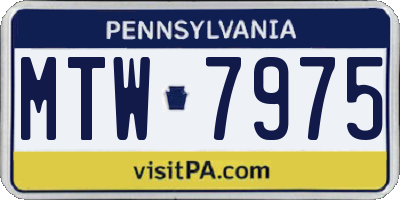 PA license plate MTW7975