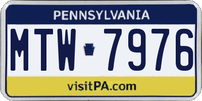 PA license plate MTW7976