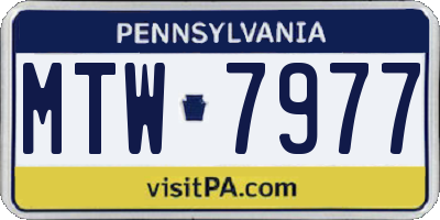 PA license plate MTW7977