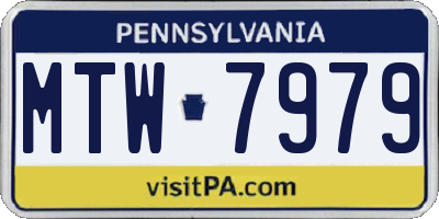 PA license plate MTW7979