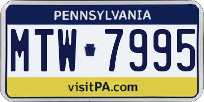 PA license plate MTW7995
