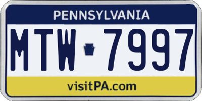 PA license plate MTW7997