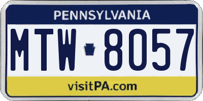 PA license plate MTW8057