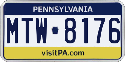 PA license plate MTW8176
