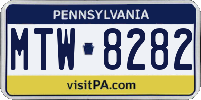 PA license plate MTW8282