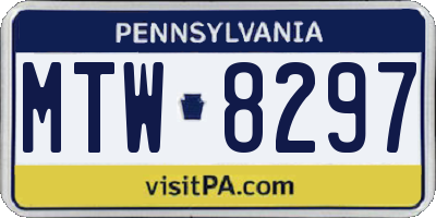 PA license plate MTW8297