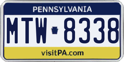PA license plate MTW8338