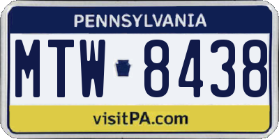 PA license plate MTW8438