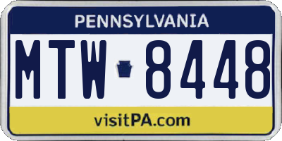 PA license plate MTW8448
