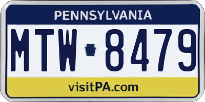 PA license plate MTW8479