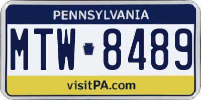 PA license plate MTW8489