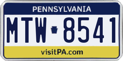 PA license plate MTW8541