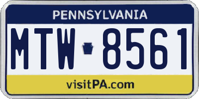 PA license plate MTW8561