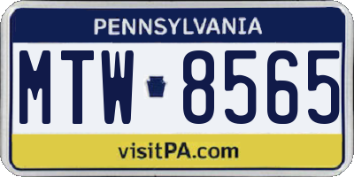 PA license plate MTW8565