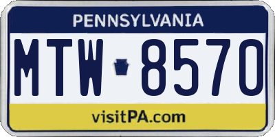 PA license plate MTW8570