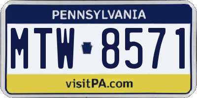 PA license plate MTW8571