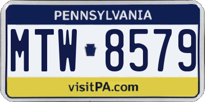 PA license plate MTW8579