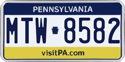 PA license plate MTW8582