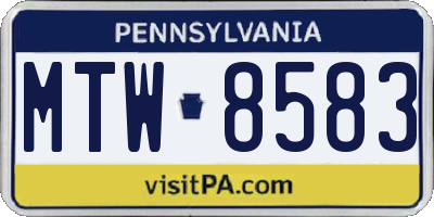 PA license plate MTW8583