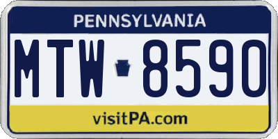 PA license plate MTW8590