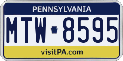 PA license plate MTW8595