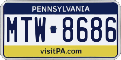 PA license plate MTW8686