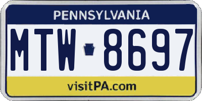 PA license plate MTW8697