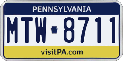 PA license plate MTW8711