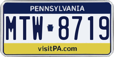 PA license plate MTW8719