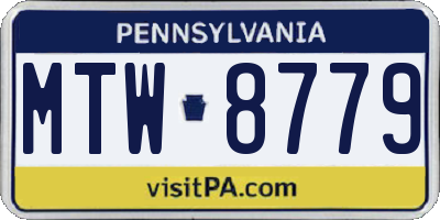 PA license plate MTW8779