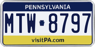 PA license plate MTW8797