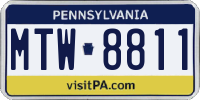 PA license plate MTW8811