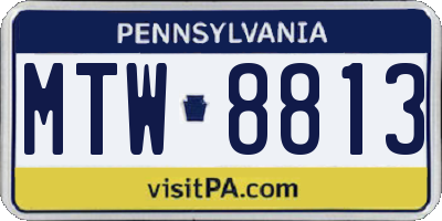 PA license plate MTW8813