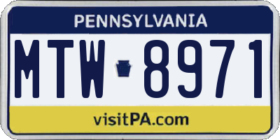 PA license plate MTW8971