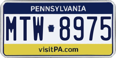 PA license plate MTW8975